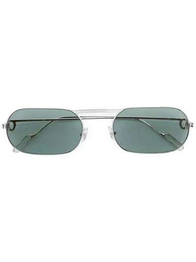 Cartier Oval Frame Sunglasses In Silver