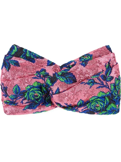 Gucci Floral Jacquard Headband In Pink | ModeSens display picture 3