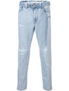Off-white Adjustable Waist Jeans In 3188 Light Blue/multi