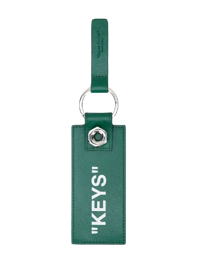 Off-white Quote Keychain - Green