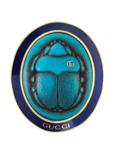 Gucci Brooch With Cameo In Blue