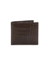 Santiago Gonzalez Crocodile Billfold Wallet In Chocolate