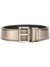 Prada Metallic-effect Buckled Belt In Gold