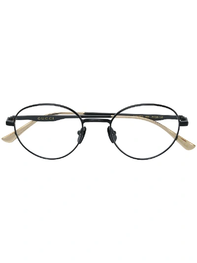 Gucci Eyewear Round Frame Glasses - Black In Gray
