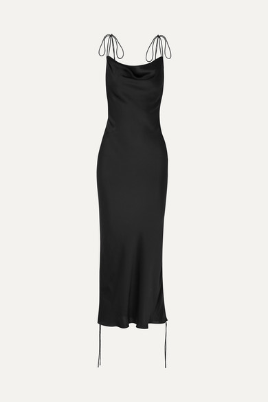 orseund iris ruched satin dress
