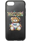 Moschino Printed Silicone Iphone 6, 6s, 7 And 8 Case In Black