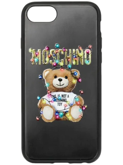 Moschino Printed Silicone Iphone 6, 6s, 7 And 8 Case In Black
