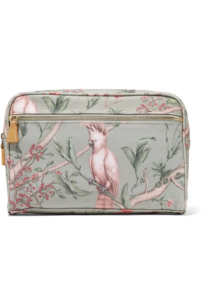 Aerin Beauty + Johanna Ortiz Green Bird Medium Printed Canvas Cosmetics Case - One Size