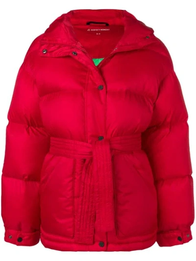 Perfect Moment Oversized Parka Jacket In Red