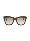 Tom Ford Julie 52mm Square Sunglasses In Brown Green