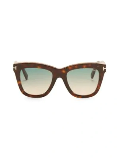 Tom Ford Julie 52mm Square Sunglasses In Brown Green