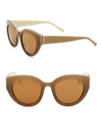 Colors In Optics Women's Carnavale Thick Plastic Cat Eye Sunglasses In Taupe Bronze Flash