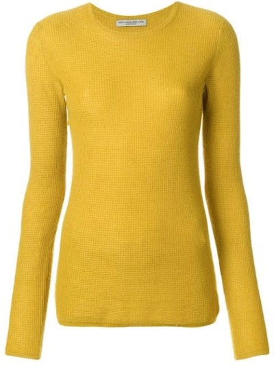 Holland & Holland Small Waffle Jumper In Yellow