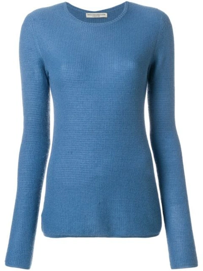Holland & Holland Small Waffle Jumper In Blue