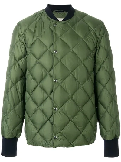 Holland & Holland Quilted Bomber Jacket In Green