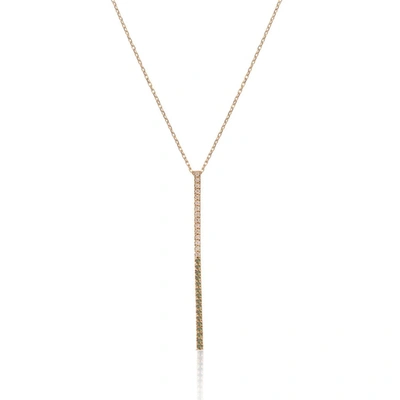 Gfg Jewellery Claire Bar Necklace - Green & White Diamonds