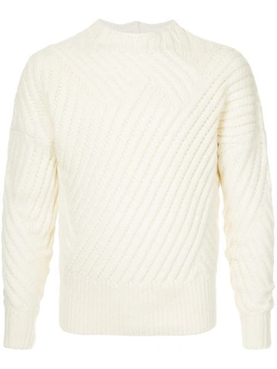 Cerruti 1881 Gerippter Pullover In White