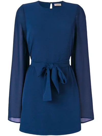 Blanca Tie Waist Dress In Blue