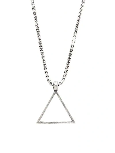 Degs & Sal Sterling Silver Textured Triangle Pendant Necklace