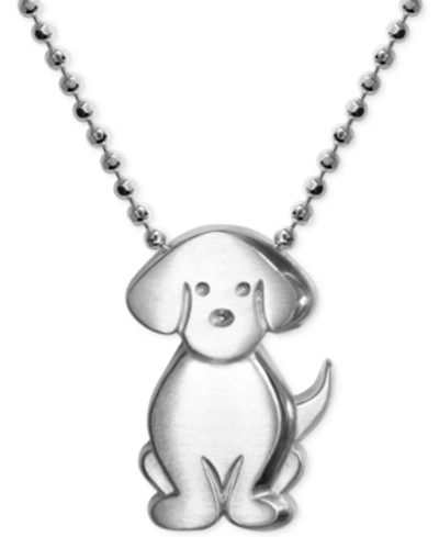 Alex Woo Little Dog Zodiac Pendant Necklace In Sterling Silver