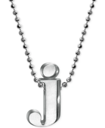 Alex Woo Little Letter By  Initial Pendant Necklace In Sterling Silver In J