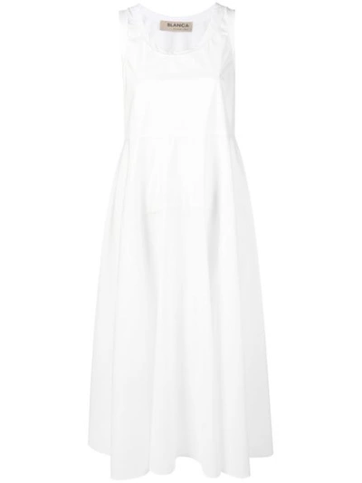 Blanca Flared Sleeveless Dress In White