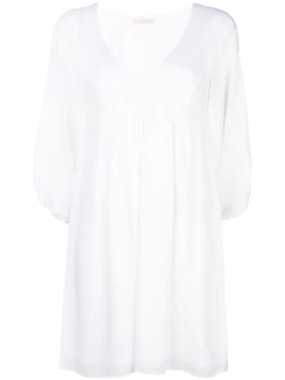 Kristina Ti V-neck Shift Dress - White