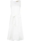 Blanca Belted Midi Dress - White