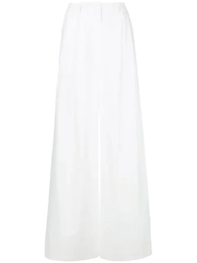 Blanca Flared High-waist Trousers In White