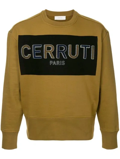 Cerruti 1881 Sweatshirt Mit Logo-print In Brown