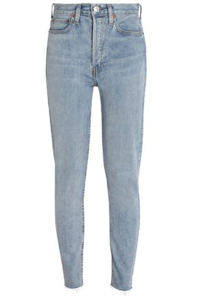 Re/done By Levi's Woman Faded High-rise Skinny Jeans Light Denim