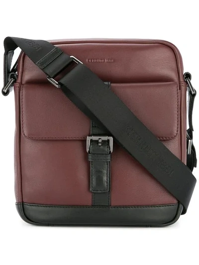 Cerruti 1881 Buckled Messenger Bag In Red