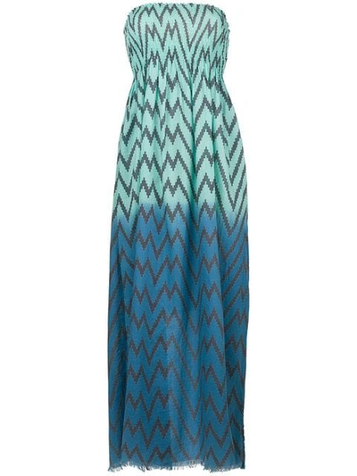 Tara Matthews Capo Zig-zag Maxi Beach Dress In Blue