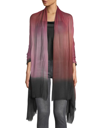 Bindya Accessories Color Blend Modal-silk Stole In Black/pink