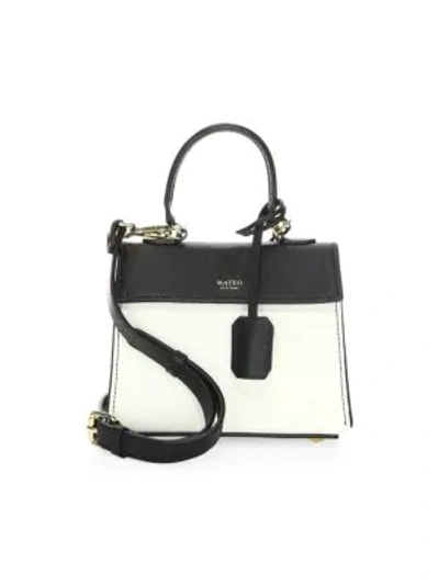 Mateo New York Mini The Elizabeth Leather Satchel In Black