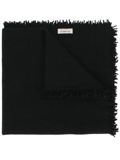 Blanca Wide Distressed Scarf - Black