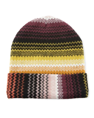 Missoni Accessories Zigzag Wool-blend Beanie Hat In Multi Brown