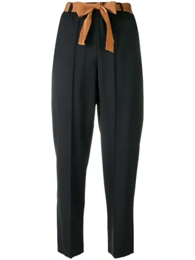 Alysi Cropped Trousers In Black