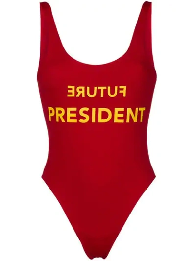 Angelys Balek Zodiac Swimsuit In Red