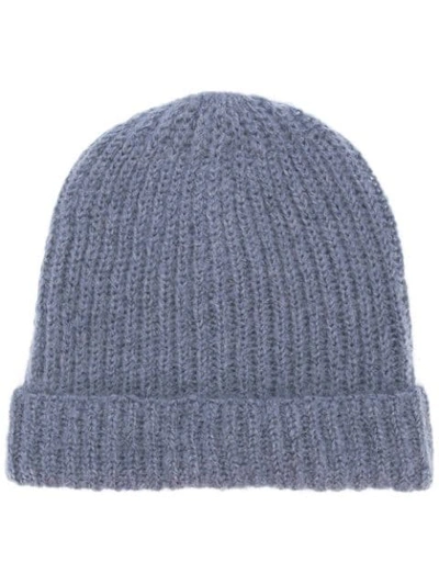 Alysi Knitted Beanie In Grey