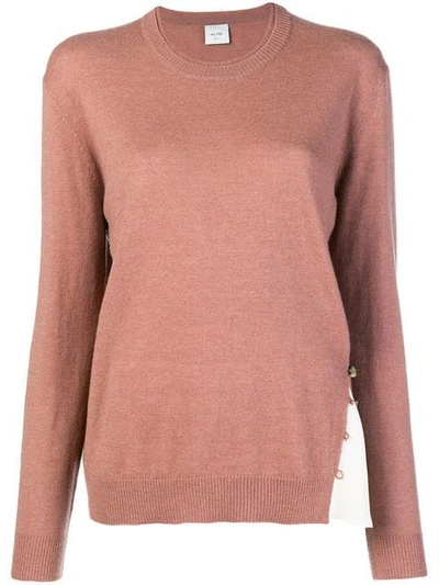 Alysi Contrast Insert Sweater - Pink