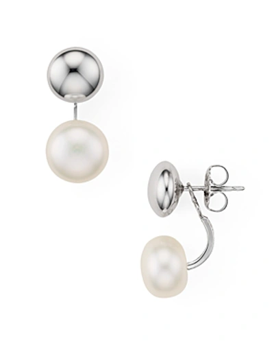 Nancy B Cultured Freshwater Pearl Drop Earrings - Exclusive In Silver