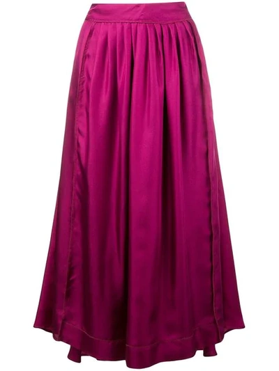 Alysi Flared Pleated Skirt In Pink