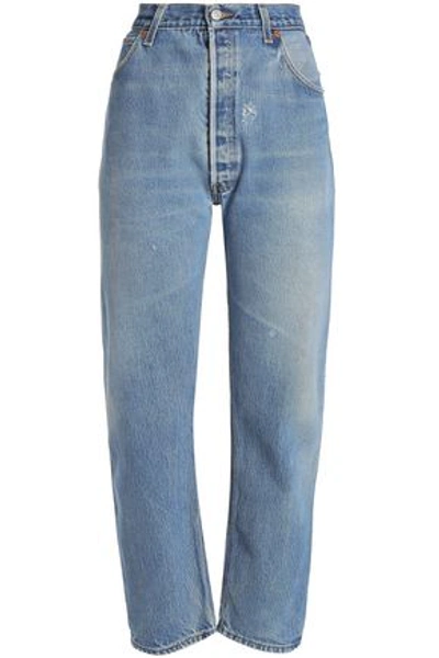 Re/done By Levi's Woman Cropped High-rise Bootcut Jeans Mid Denim