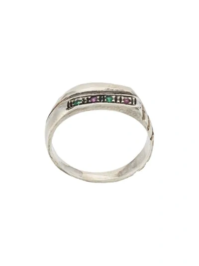 Angostura Rubini Ring In Silver