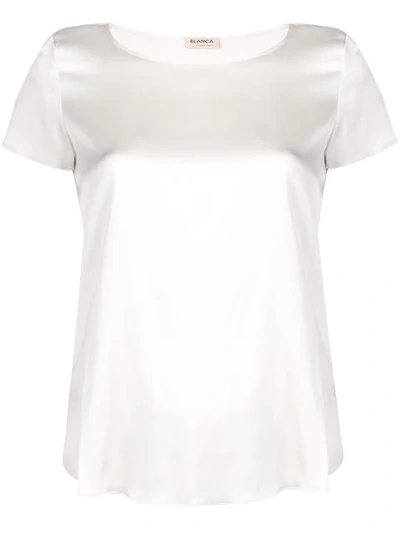 Blanca Curved Hem T-shirt In White