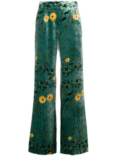 Ailanto Floral Print Trousers In Green