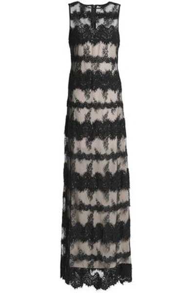 Alice And Olivia Alice + Olivia Woman Pailey Embellished Corded Lace And Tulle Gown Black