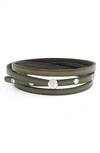 Degs & Sal Leather Wrap Bracelet In Green