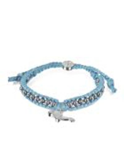 Sho London Manatee Friendship Silk Bracelet In Light Blue
